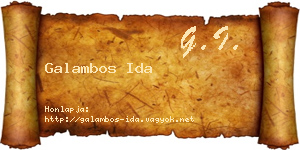 Galambos Ida névjegykártya