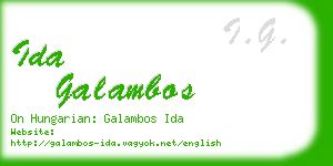 ida galambos business card